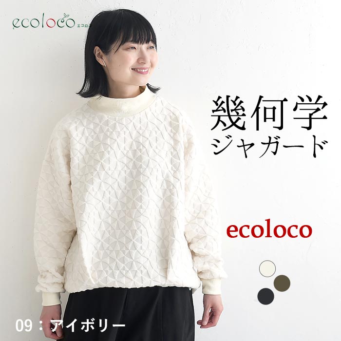 ハイネックプルオーバー 幾何学ジャガード earth_eco_loco  秋 冬 26AW1002, | earth_eco_loco | 01