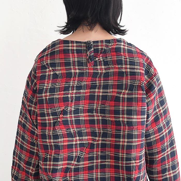 プルオーバー シワ加工 チェック柄 earth_eco_loco  秋 冬 26AW1002, | earth_eco_loco | 15