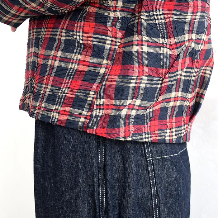 プルオーバー シワ加工 チェック柄 earth_eco_loco  秋 冬 26AW1002, | earth_eco_loco | 18