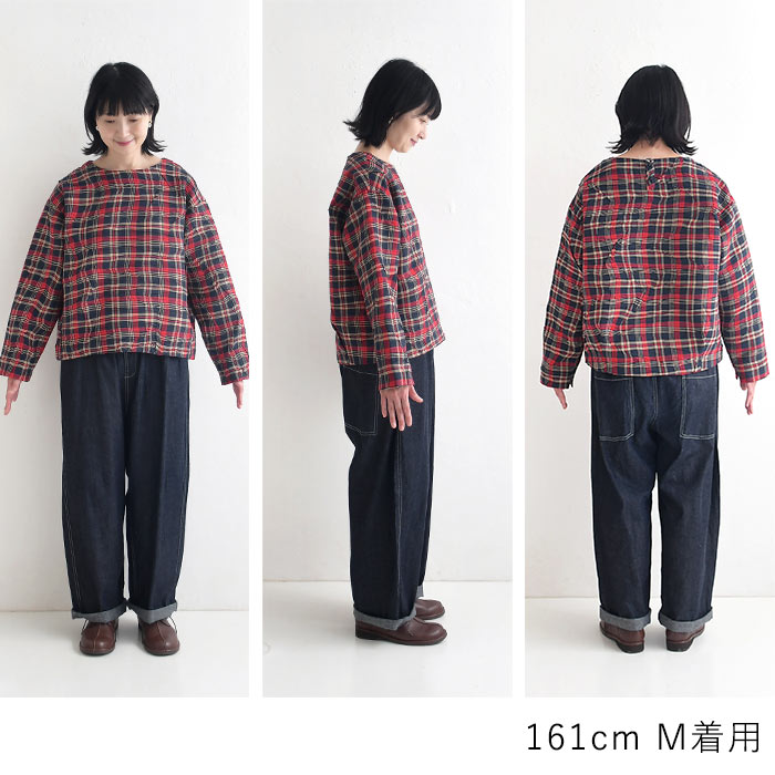 プルオーバー シワ加工 チェック柄 earth_eco_loco  秋 冬 26AW1002, | earth_eco_loco | 19