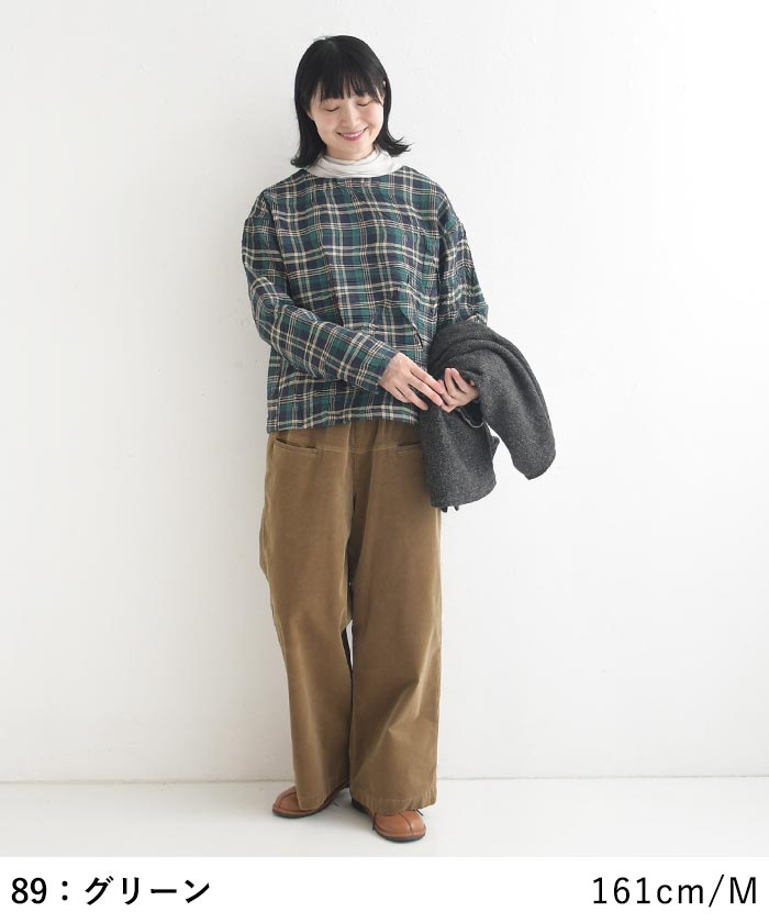 プルオーバー シワ加工 チェック柄 earth_eco_loco  秋 冬 26AW1002, | earth_eco_loco | 05