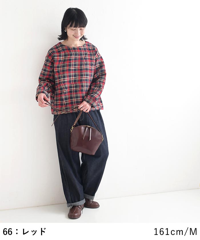 プルオーバー シワ加工 チェック柄 earth_eco_loco  秋 冬 26AW1002, | earth_eco_loco | 10