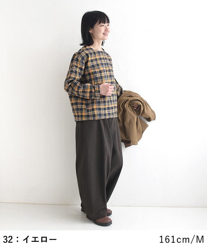 プルオーバー シワ加工 チェック柄 earth_eco_loco  秋 冬 26AW1002, | earth_eco_loco | 11