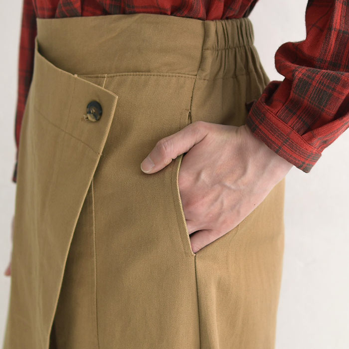 パンツ ワイド カフェパンツ ロング レディース 巻きスカート風 綿100% 大きいサイズ 25AW0801R, | earth_eco_loco | 21