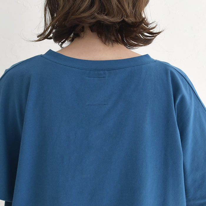 カットソー レディース ストレッチコットン 裾ギャザー 六分袖 綿 大きめ 大きいサイズ 25SS0304R, c14, | earth_eco_loco | 24