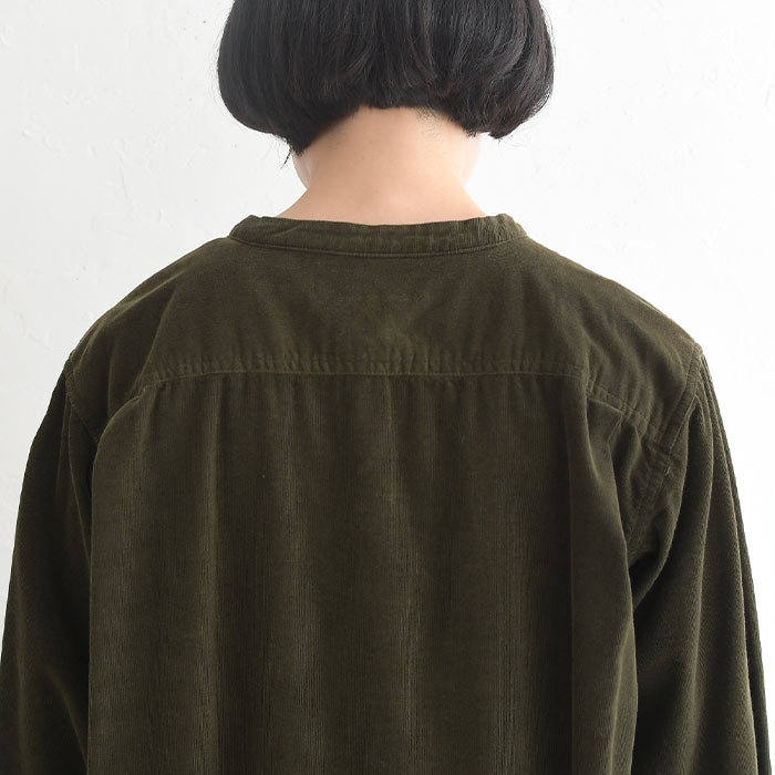 シャツワンピース 長袖 レディース コーデュロイ ワイドポケット 綿100％ 25AW1010R, | earth_eco_loco | 16