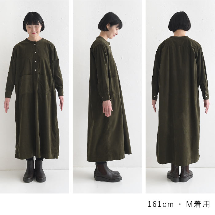 earth_eco_loco シャツワンピース 長袖 レディース コーデュロイ