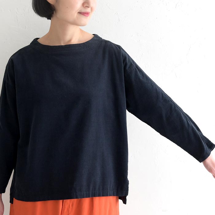 プルオーバー レディース ブラウス シャツ コーデュロイ ボートネック 綿100% 25AW1010R, | earth_eco_loco | 18