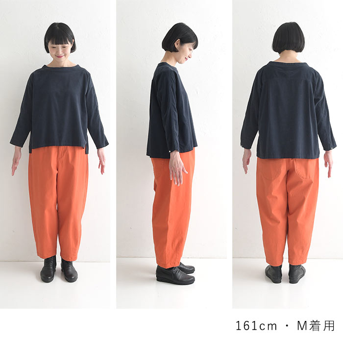 プルオーバー レディース ブラウス シャツ コーデュロイ ボートネック 綿100% 25AW1010R, | earth_eco_loco | 21