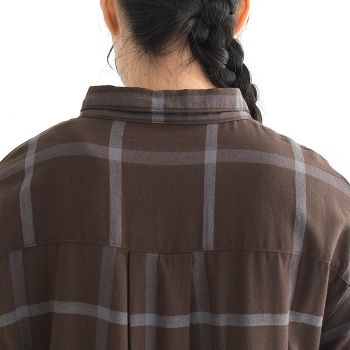 ワンピース チェック シャツワンピース 長袖 レディース 起毛 綿100% 大きいサイズ 24AW1108R,  オリジナル | earth_eco_loco | 17