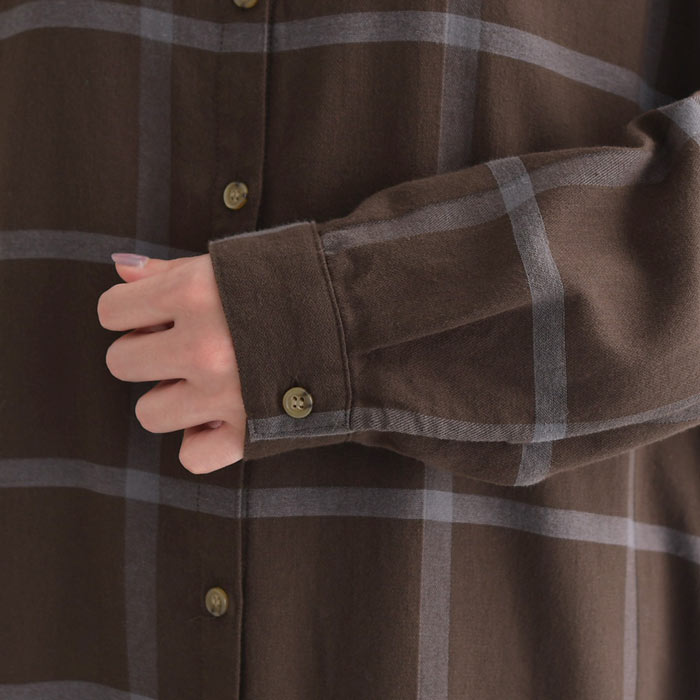 ワンピース チェック シャツワンピース 長袖 レディース 起毛 綿100% 大きいサイズ 24AW1108R,  オリジナル | earth_eco_loco | 19
