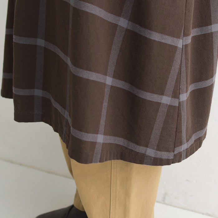 ワンピース チェック シャツワンピース 長袖 レディース 起毛 綿100% 大きいサイズ 24AW1108R,  オリジナル | earth_eco_loco | 21