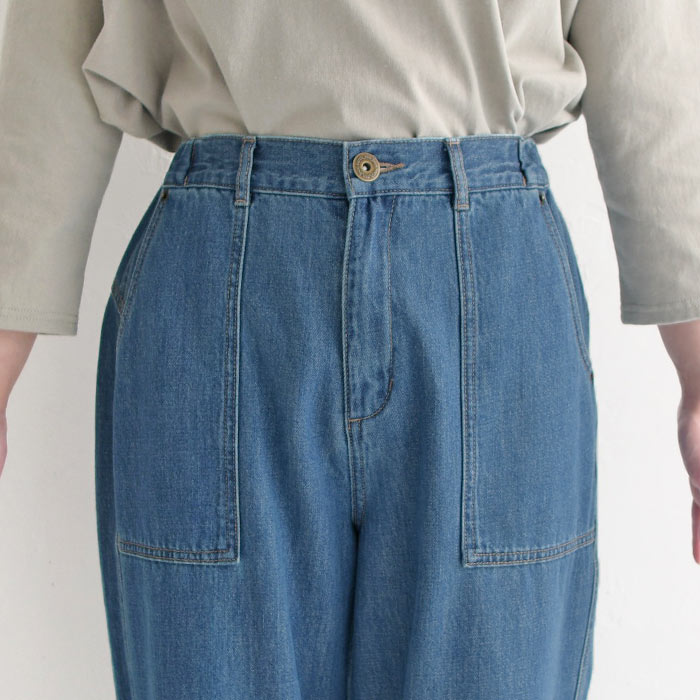 週末限定CPあり ワイドパンツ レディース ストレート 甘織りデニム レディース 綿 25AW0829R, | earth_eco_loco | 18