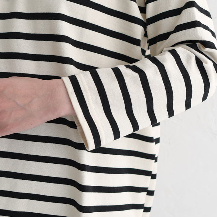 日本製 綿100% ボーダー カットソー レディース コットン 8分丈 大きめ 大きいサイズ 24AW0830R, |  | 26