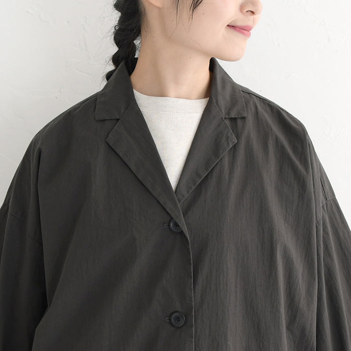 1,111円OFFクーポンあり ワイドコート テーラード ライトアウター 高密度コットン ヴィンテージ 羽織り 大きいサイズ 24SS0216, | earth_eco_loco | 12