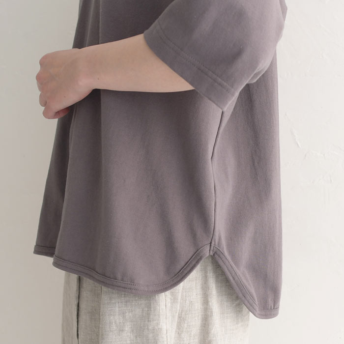 メール便送料無料 パーカー カットソー Tシャツ レディース 日本製 16番天竺 5分袖 綿100％ 大きいサイズ 25AW0718R, | earth_eco_loco | 24