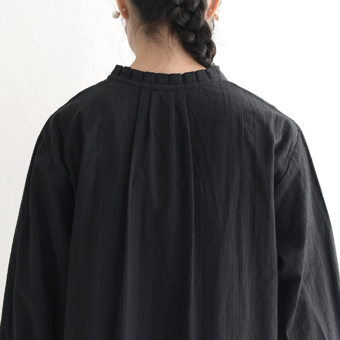 2,222円OFFクーポンあり メール便送料無料 ブラウス シャツ レディース コットン タックフリル襟 綿100％ 25AW0919R, | earth_eco_loco | 16