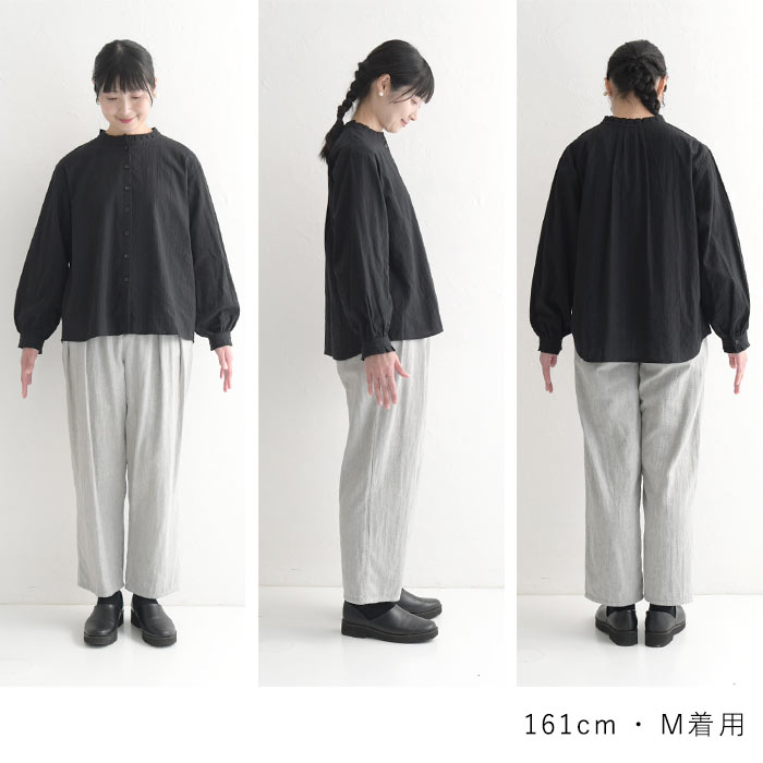 earth_eco_loco メール便送料無料 M〜3L コットン タックフリル