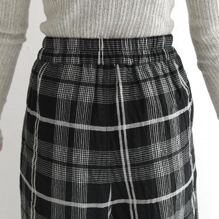 50％OFF セール！ 返品交換不可 カフェパンツ ラップパンツ 巻きスカート風 チェック柄 ロング レディース 綿100％ 大きいサイズ 25AW0822R, q0109, q5, | earth_eco_loco | 15