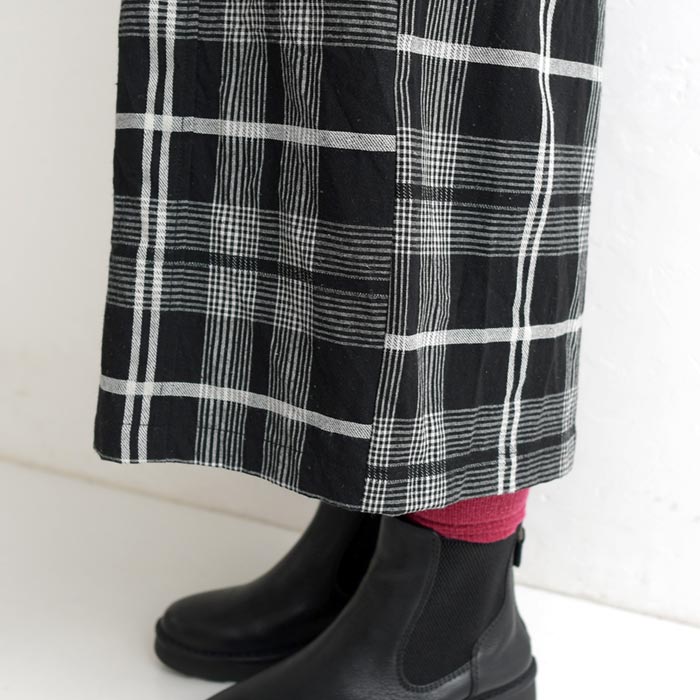 50％OFF セール！ 返品交換不可 カフェパンツ ラップパンツ 巻きスカート風 チェック柄 ロング レディース 綿100％ 大きいサイズ 25AW0822R, q0109, q5, | earth_eco_loco | 18