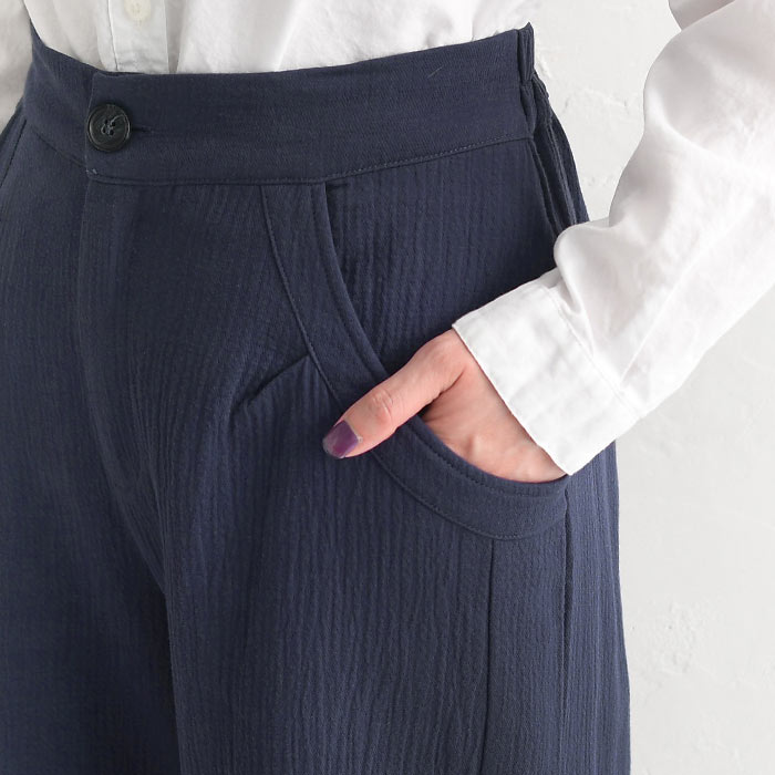 50％OFF セール！ 返品交換不可 パンツ ワイド アラジン　レディース 裏起毛 スリット入り 綿麻ガーゼ接結 大きいサイズ 24AW1011, q0109, q5, | earth_eco_loco | 19