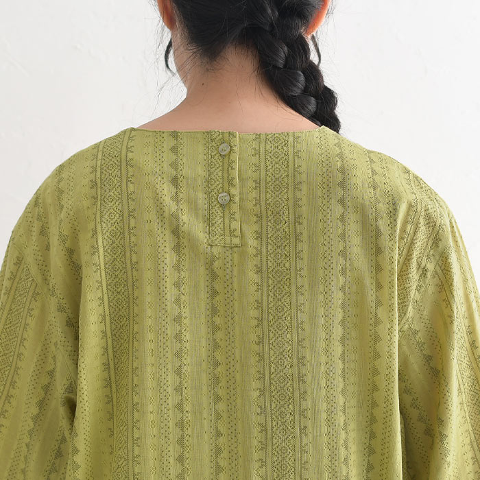 ブラウス 長袖 レディース シャツ プルオーバー 袖リブ 綿100％ 大きいサイズ 24AW0913, | earth_eco_loco | 16