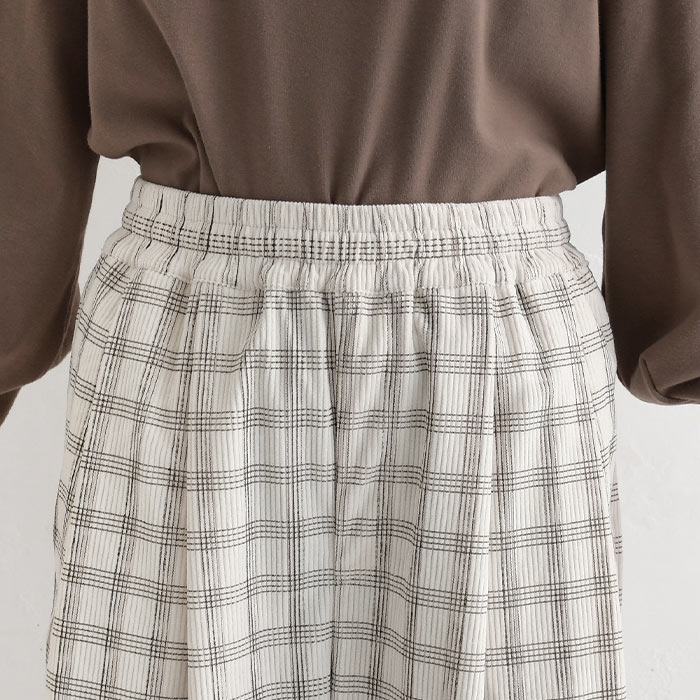 70％OFF セール！ 返品交換不可 パンツ ワイド レディース ストレッチコーデュロイ チェック 綿 大きいサイズ 24AW1024, q0123, q7, |  | 17