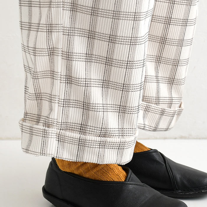 70％OFF セール！ 返品交換不可 パンツ ワイド レディース ストレッチコーデュロイ チェック 綿 大きいサイズ 24AW1024, q0123, q7, |  | 21