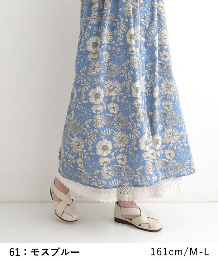 ワンピース ロング レディース ノースリーブ 花柄 フラワープリント 繊細タック 春夏 大きいサイズ 26SS0508R, 爆買 | earth_eco_loco | 12