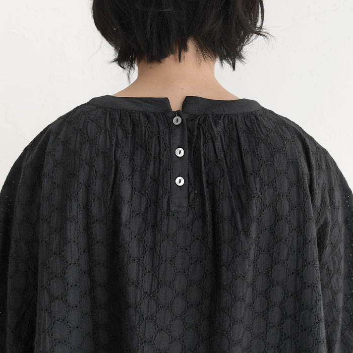 ブラウス 七分袖 レディース シャツ 涼しい コットンキャンブリック ラウンド刺繍 ふんわり袖 綿100％ 25SS0613,　爆買 | earth_eco_loco | 16