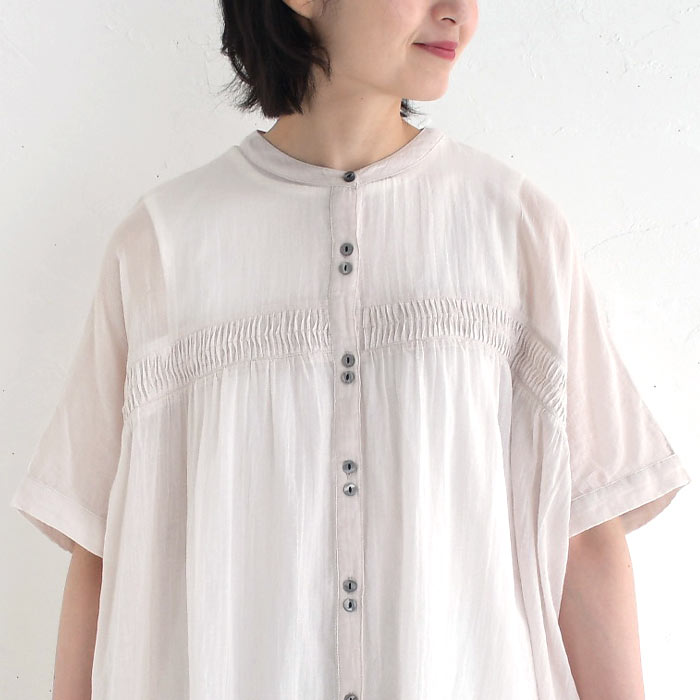 ブラウス シャツ ウィメンズ “Painted Spot” ミックスアップ 半袖シャツ / 255302 SH272 レディース 半袖シャツ 夏 ガーゼ レディース シャツブラウス 綿 トップス