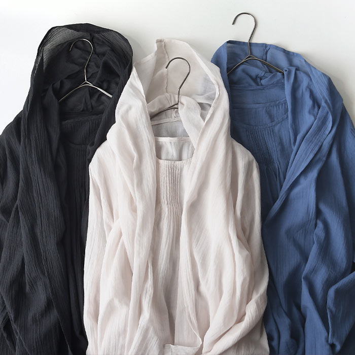 アンサンブル レディース きれいめ 夏 ガウンカーデ クラッシュボイル 綿100％ 大きいサイズ 25SS0627, | earth_eco_loco | 15