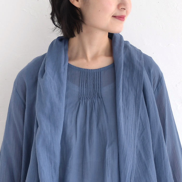 アンサンブル レディース きれいめ 夏 ガウンカーデ クラッシュボイル 綿100％ 大きいサイズ 25SS0627, | earth_eco_loco | 18