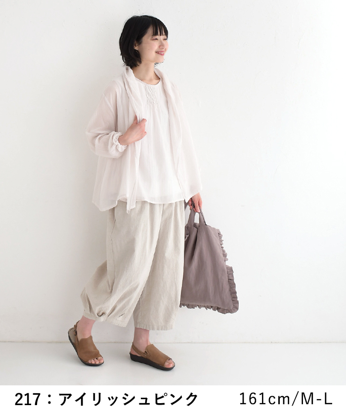 アンサンブル レディース きれいめ 夏 ガウンカーデ クラッシュボイル 綿100％ 大きいサイズ 25SS0627, | earth_eco_loco | 11