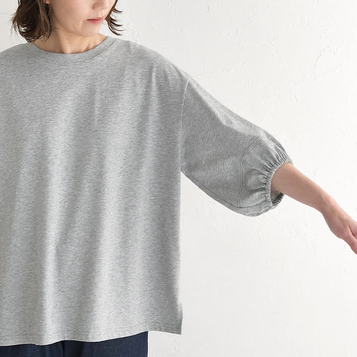 カットソー 六分袖 レディース 肘が隠れる ぽわん袖 Tシャツ 無地 シンプル 綿100％ 25SS0418,　爆買 | earth_eco_loco | 19