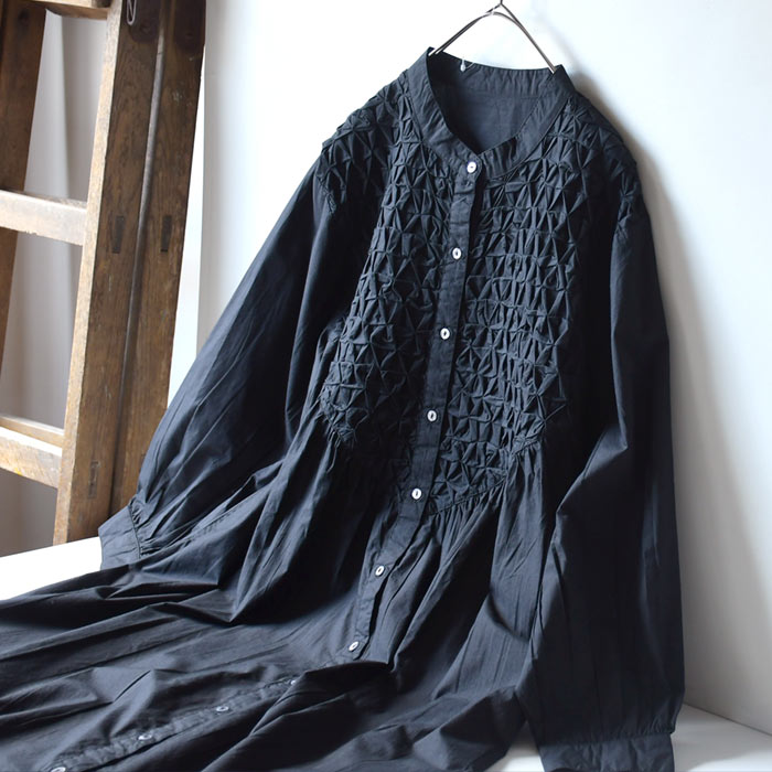 クーポンあり ワンピース スモッキング刺繍 ロング 長袖 コットンポプリン Aライン 綿100％ 春 夏 26SS0319R, | earth_eco_loco | 14