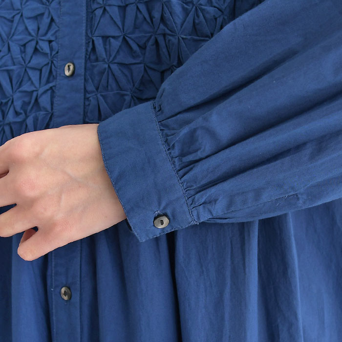 クーポンあり ワンピース スモッキング刺繍 ロング 長袖 コットンポプリン Aライン 綿100％ 春 夏 26SS0319R, | earth_eco_loco | 18