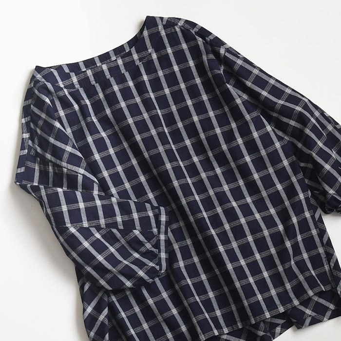 プルオーバー レディース 長袖 ブラウス シャツ 綿 チェック ゆったり 大きいサイズ 25SS0418, | earth_eco_loco | 14