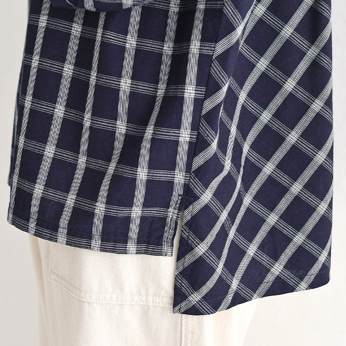 プルオーバー レディース 長袖 ブラウス シャツ 綿 チェック ゆったり 大きいサイズ 25SS0418, | earth_eco_loco | 19