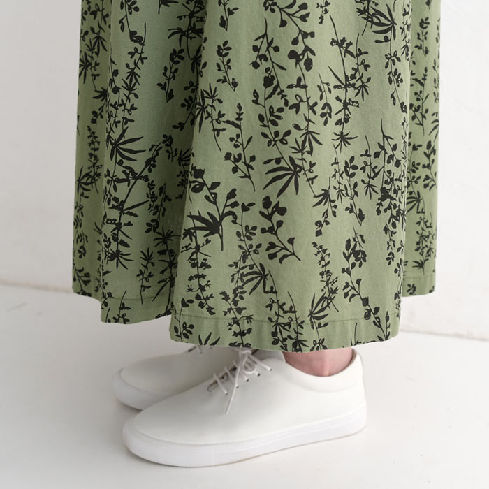 スカート ロング レディース 夏用 麻混コットン リーフ柄 涼しい 綿 25SS0523, | earth_eco_loco | 14