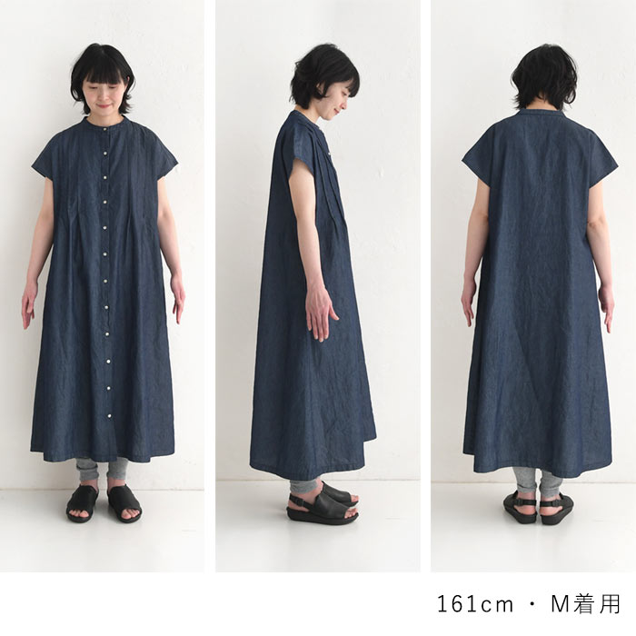 earth_eco_loco 前開き ワンピース 半袖 レディース ロング