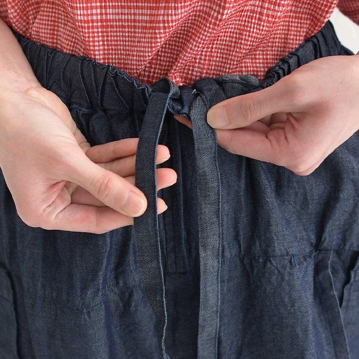 ラップパンツ レディース 巻きパンツ ライトオンスデニム 軽い 涼しい 綿100％ 25SS0523, | earth_eco_loco | 15