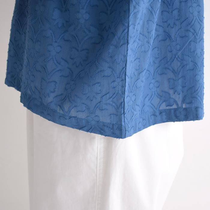 前開きブラウス シャツ レディース 七分袖 羽織り ドビーコットン ボタニカル柄 綿100％ 大きいサイズ 25SS0604, | earth_eco_loco | 19