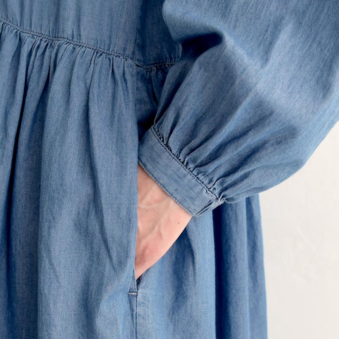 ワンピース ロング 涼しい レディース ライト 3オンスデニム 綿100％ 25SS0704, | earth_eco_loco | 17