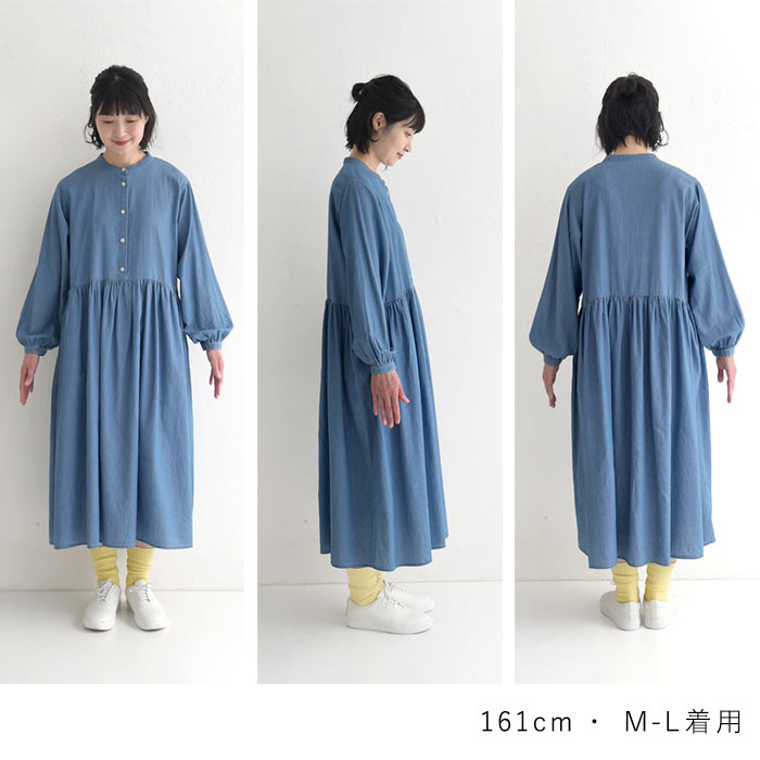 ワンピース ロング 涼しい レディース ライト 3オンスデニム 綿100％ 25SS0704, | earth_eco_loco | 19