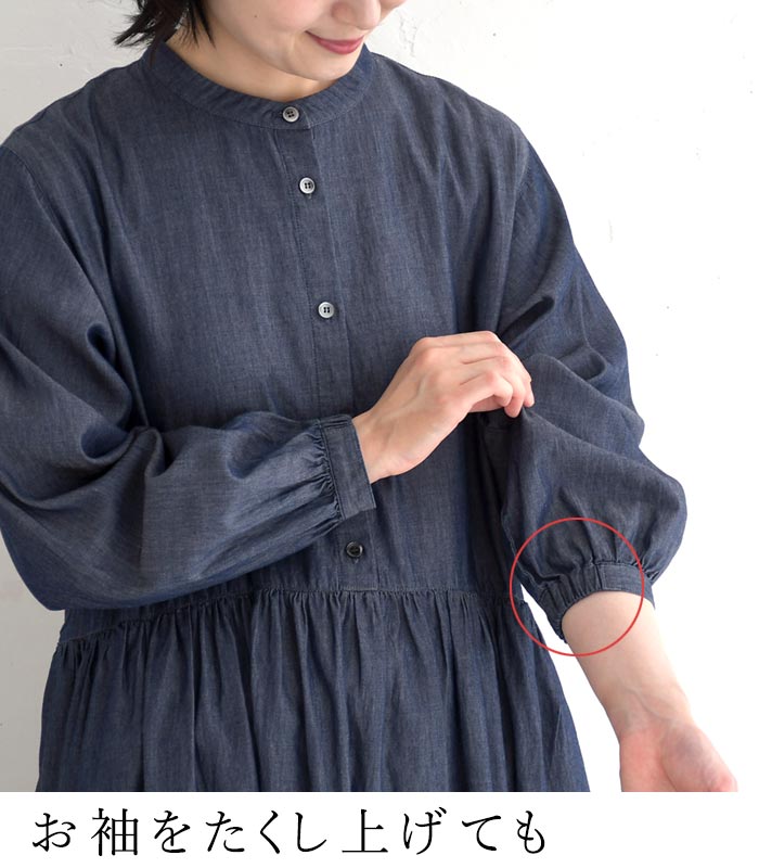 ワンピース ロング 涼しい レディース ライト 3オンスデニム 綿100％ 25SS0704, | earth_eco_loco | 08