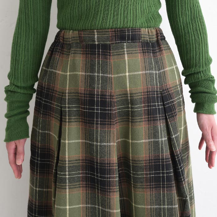 チェック柄スカート ロング 秋柄 レディース ボックスタック コットン 綿100％ 25AW0829, | earth_eco_loco | 17