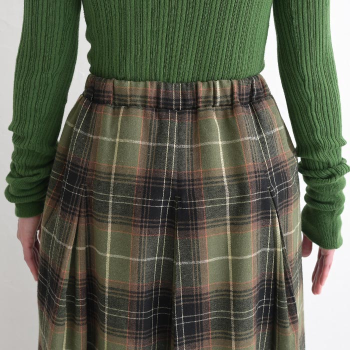 チェック柄スカート ロング 秋柄 レディース ボックスタック コットン 綿100％ 25AW0829, | earth_eco_loco | 18