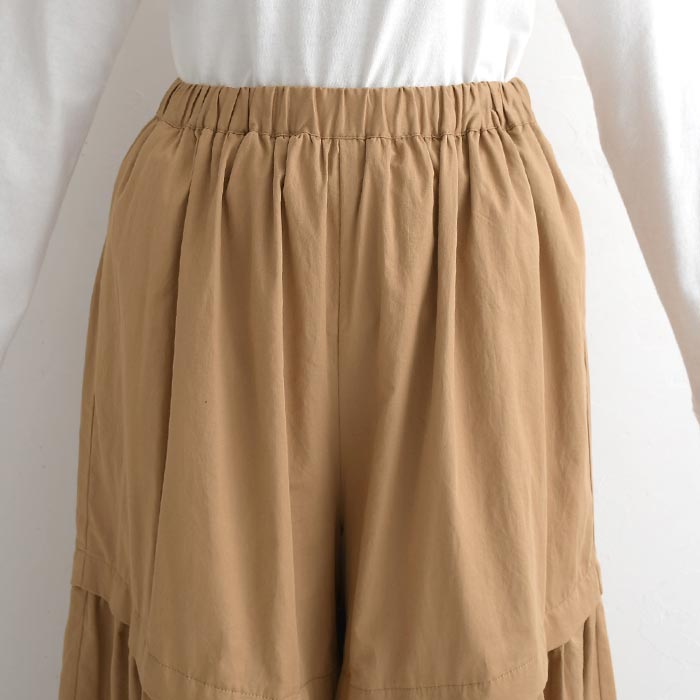 20％OFF セール！ 返品交換不可 フレアパンツ ワイド レディース ストレッチコットン ティアード ギャザー ゆったり 綿 25AW0904, q1128, q2, | earth_eco_loco | 16
