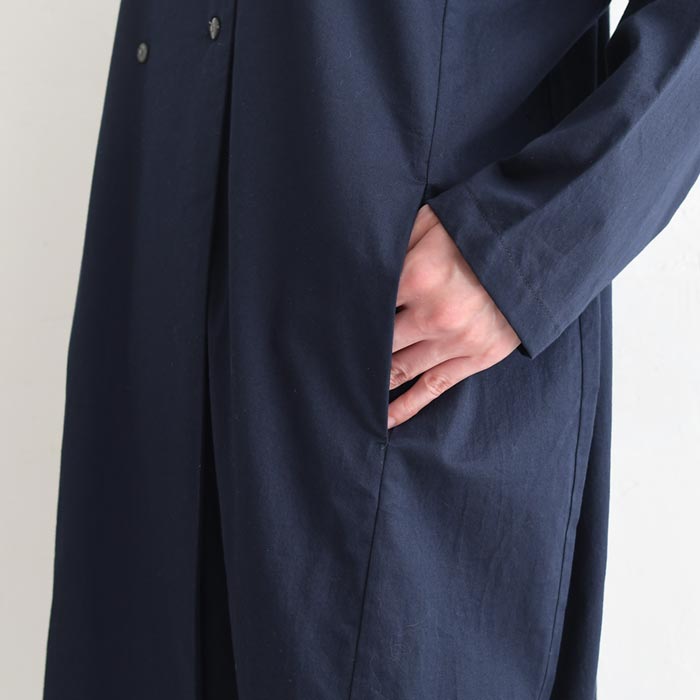 50％OFF セール！ 返品交換不可 ワンピース 長袖 レディース ロング ストレッチコットン ダブルボタン 綿 25AW0904, q0109, q5, | earth_eco_loco | 21